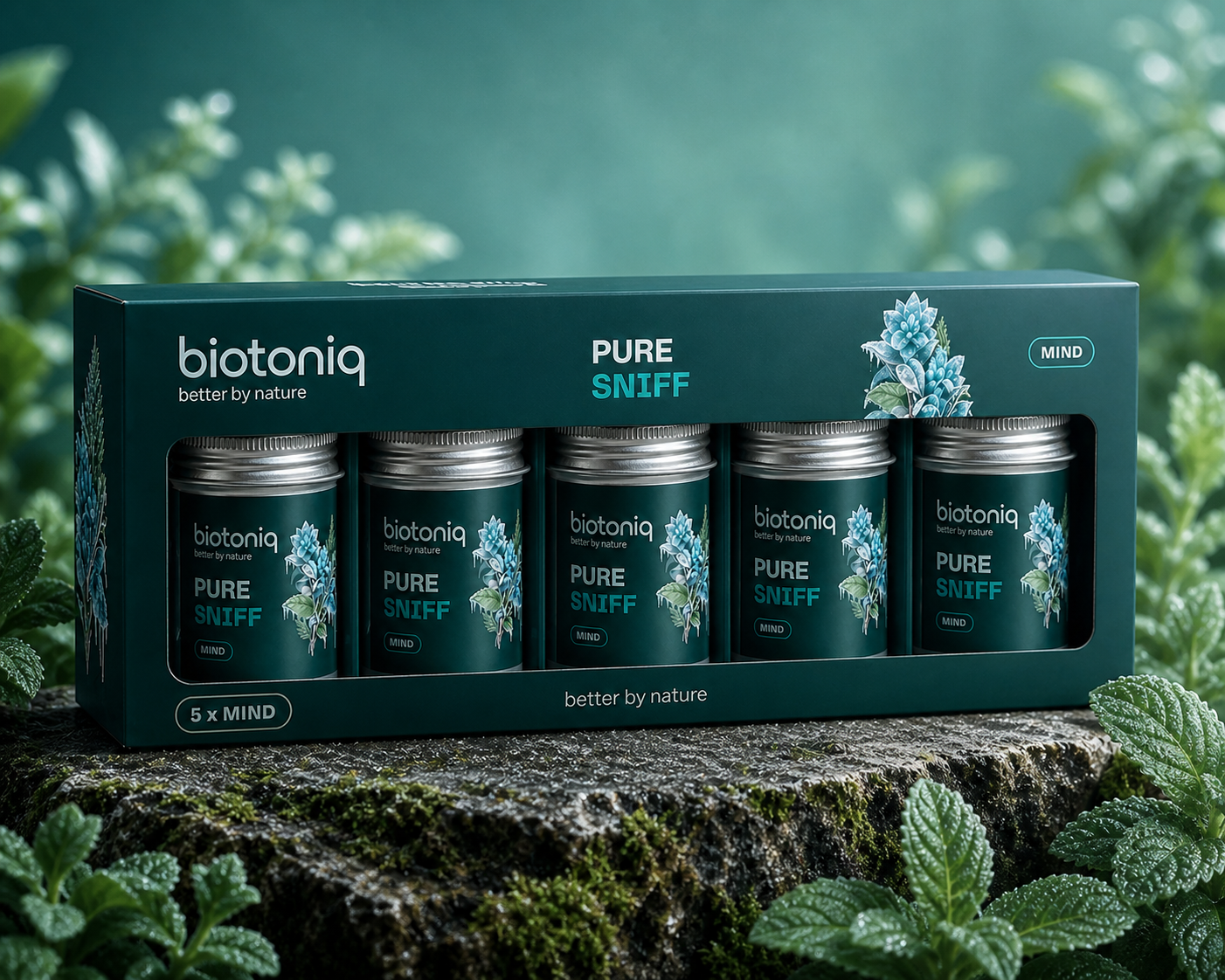 Pure Sniff Full Reset Pack 5x, cinque fragranze tascabili Biotoniq