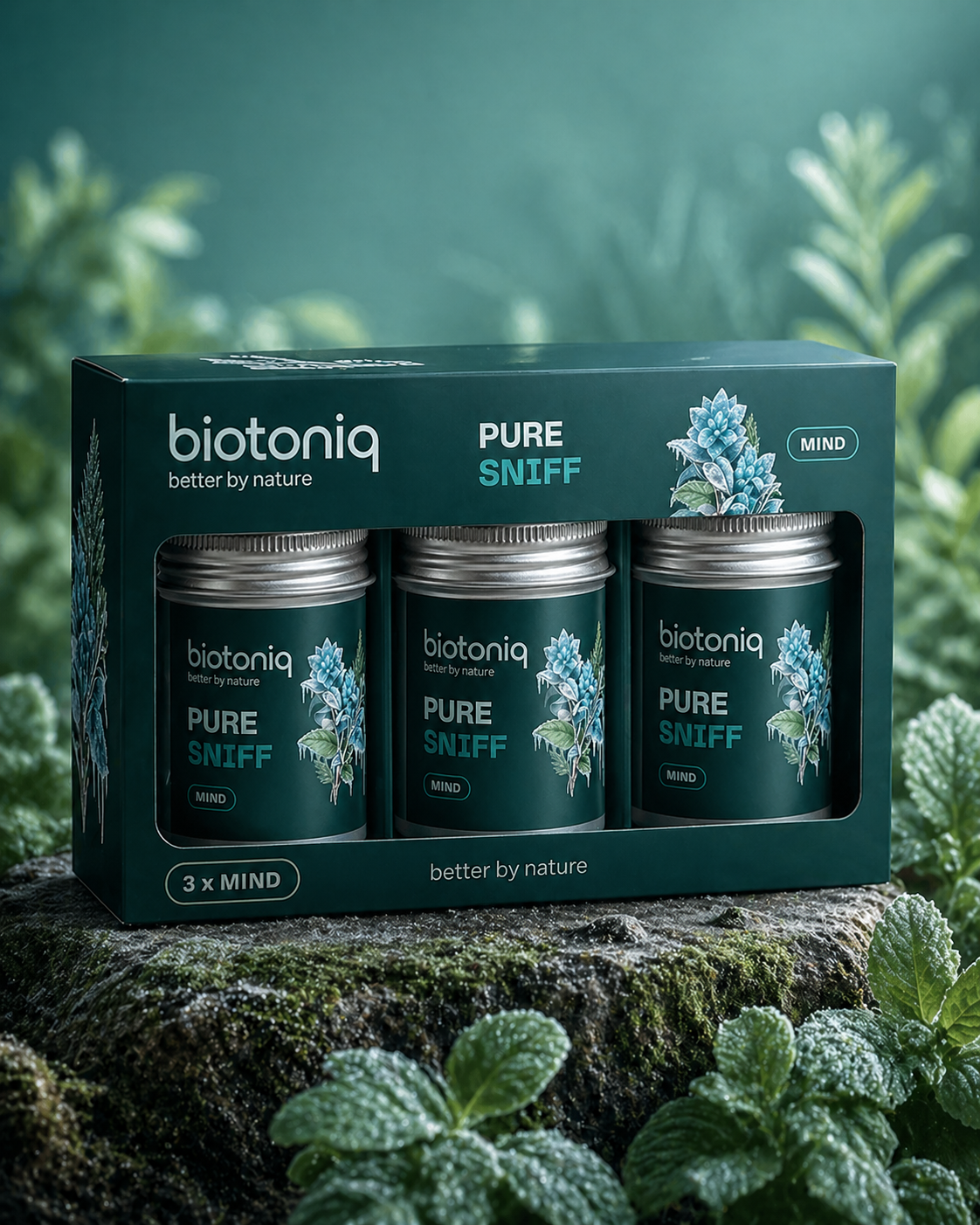 Pure Sniff Routine Pack 3x, tre fragranze tascabili Biotoniq