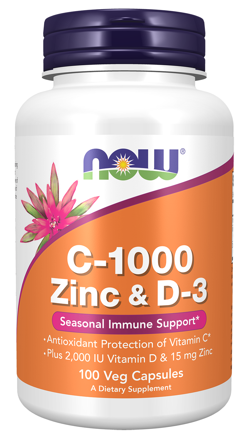 NOW Foods C-1000 Zinc & D-3, 100 capsule vegetali