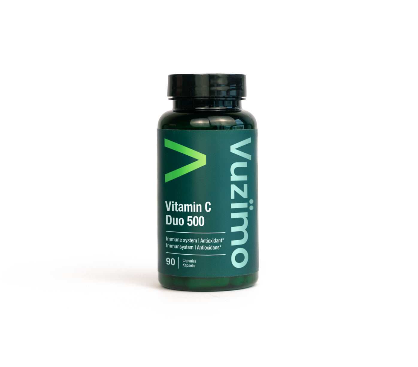 Vitamina C Duo 500, flacone da 90 capsule vegane (etichetta Vuzïmo)